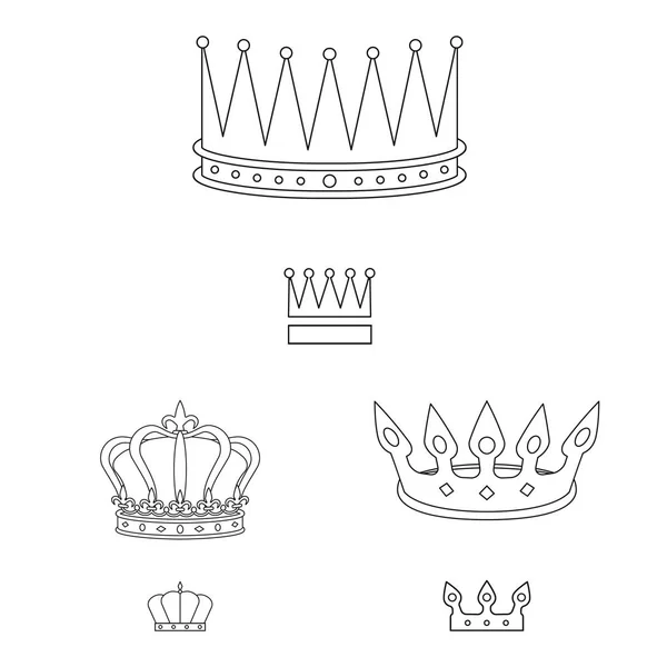 Векторная иллюстрация королевы и геральдического логотипа. Коллекция векторных иллюстраций ферзя и випа . — стоковый вектор
