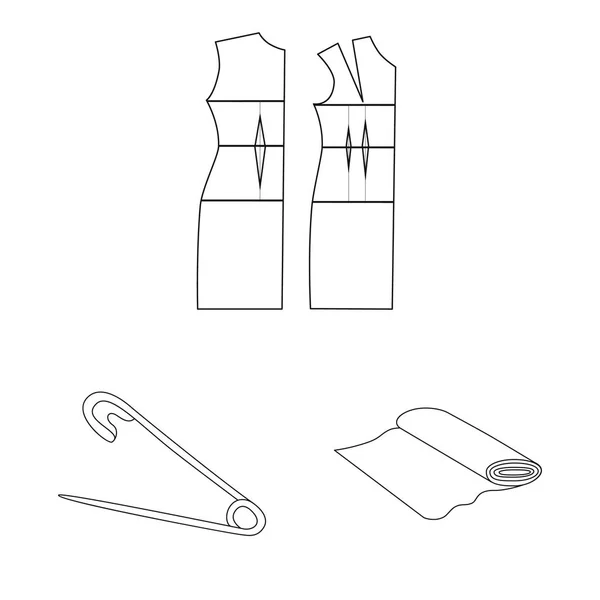 Vektor design av mode och skrädderi symbol. Uppsättning av mode och textil vektor ikon för lager. — Stock vektor