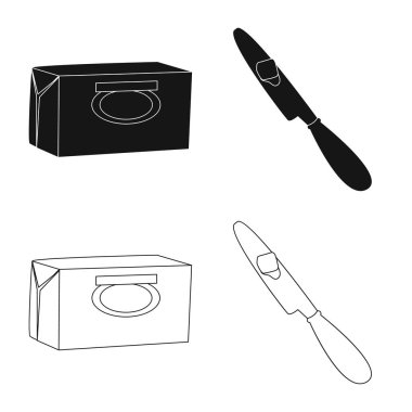 Vektör kremsi tasarımını ve ürün işareti. Ayarla, krem ve çiftlik web için hisse senedi simgesi.