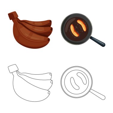 Doğal ve vejetaryen işareti vektör Illustration. Hisse senedi için doğal ve yeme vektör simge topluluğu.