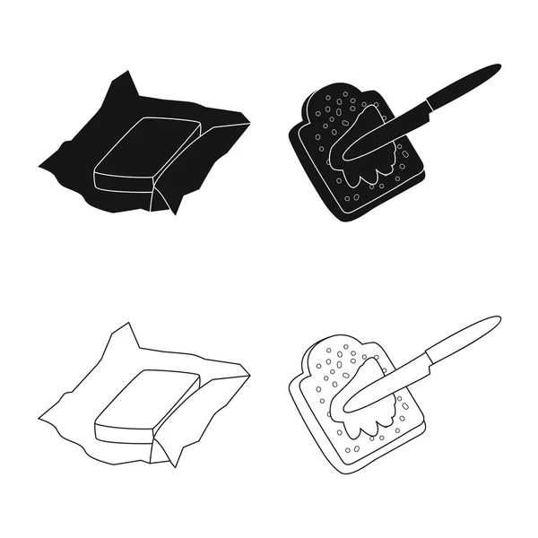 Conception vectorielle de crème et symbole de produit. Collection d'icônes crémeuses et vectorielles de ferme pour le stock . — Image vectorielle