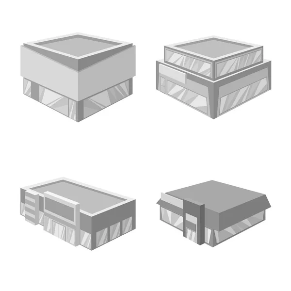 Ilustración vectorial de la construcción y el símbolo de escaparate. Conjunto de construcción y arquitectura símbolo de stock para web . — Archivo Imágenes Vectoriales