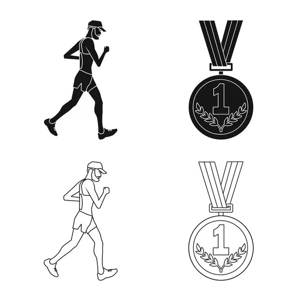 Diseño vectorial del deporte y logo ganador. Colección de deporte y fitness stock vector ilustración . — Vector de stock