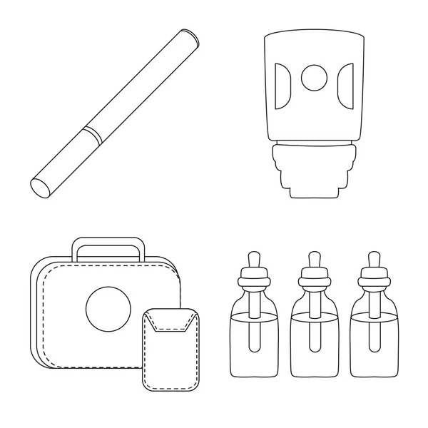 Vektorillustration von Nikotin und Filtersymbol. Set von Nikotin und Rohr Stock Vektor Illustration. — Stockvektor