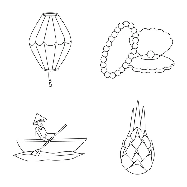 Ilustração vetorial do ícone tradicional e de viagem. Coleção de símbolo de estoque tradicional e marco de web . — Vetor de Stock