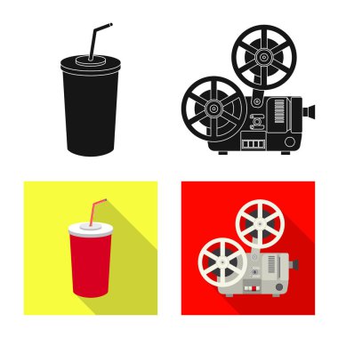 Televizyon ve filme simge vektör tasarımı. Televizyon ve web için hisse senedi simgesi ile ilgilenen.