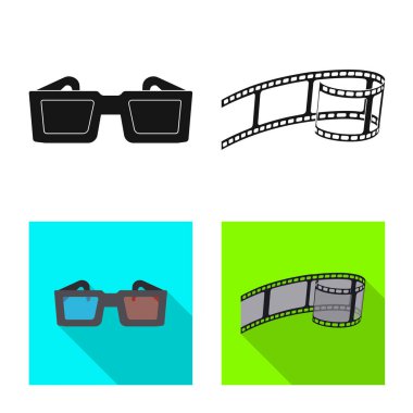 Televizyon ve filme logosu yalıtılmış nesne. Televizyon ve hisse senedi vektör çizim ile ilgilenen.