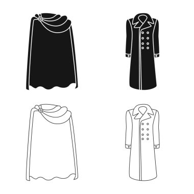Malzeme ve giyim simge vektör Illustration. Hisse senedi için malzeme ve giysi vektör simge topluluğu.