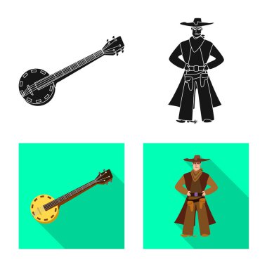 Texas ve tarih logosuizole nesne. Web için texas ve kültür stok sembolü seti.