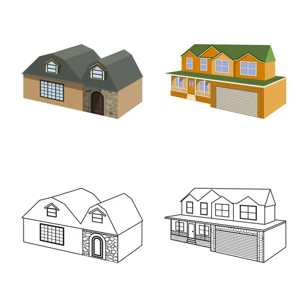 Objeto isolado de fachada e logotipo da carcaça. Coleta de fachada e infra-estrutura ilustração do vetor estoque . —  Vetores de Stock