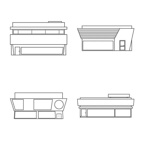 Vektor-Design von Laden- und Marktlogo. Abbildung von Ladengeschäften und Geschäftsbeständen. — Stockvektor