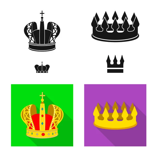 Objet isolé de l'icône médiévale et de noblesse. Ensemble de symbole stock médiéval et monarchique pour toile . — Image vectorielle