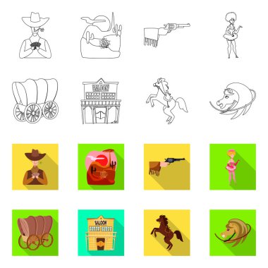 Teksas ve tarih ikonunun vektör tasarımı. Stok için Teksas ve kültür vektör simgesi koleksiyonu.