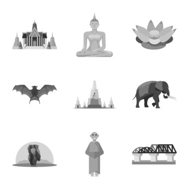 Geleneksel ve turizm logosu vektör illüstrasyon. Web için geleneksel ve egzotik stok sembolü koleksiyonu.