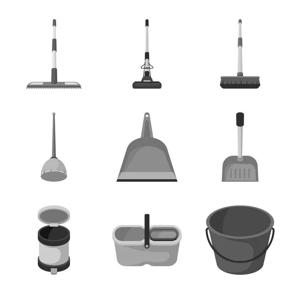 Izolowany obiekt symbolu narzędzia i mopingu. Zbiór narzędzi i symbol zapasów dla gospodarstw domowych w Internecie. — Wektor stockowy