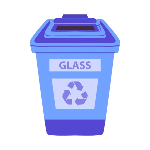 Ilustração vetorial de lixeira e ícone de lixo. Gráfico de lixeira e ícone de vetor de vidro para estoque . — Vetor de Stock