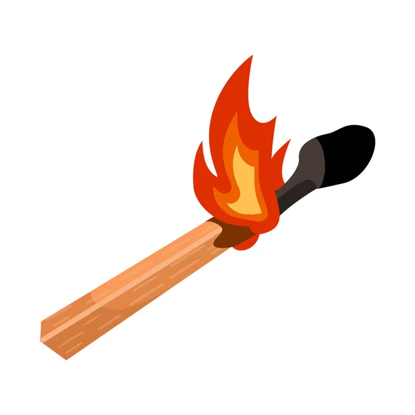 Isolated object of matchstick and match icon. Web element of matchstick and fire stock symbol for web. — Stock Vector