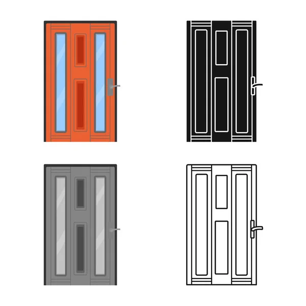 Objeto aislado del logotipo de la puerta y el marco. Colección de ilustración de vectores de puertas y cerraduras . — Vector de stock