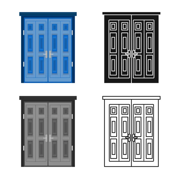 Векторний дизайн дверей і значка будинку. Набір символів дверного та скляного полотна для Інтернету . — стоковий вектор