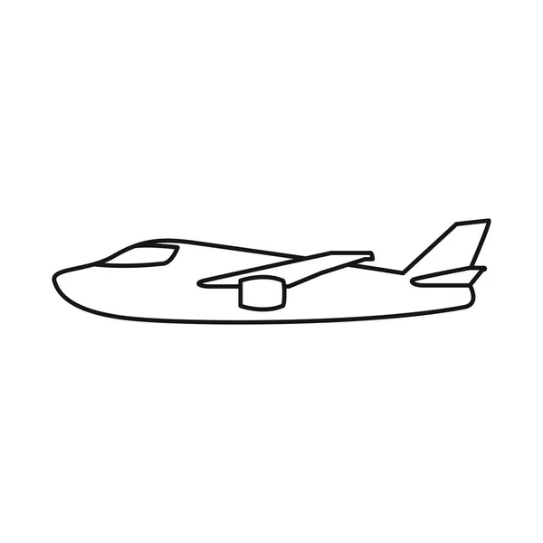 Isolated object of plane and white sign. Collection of plane and wing vector icon for stock. — Stock Vector