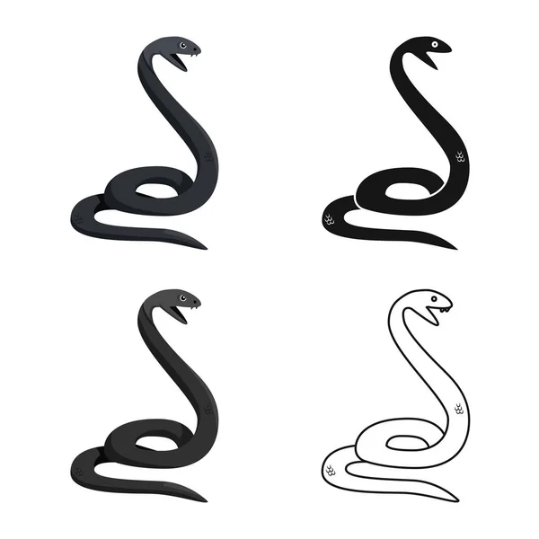 A kígyó és a Python szimbólum izolált tárgya. Ábra a kígyó és a csúszó állomány vektor illusztráció. — Stock Vector