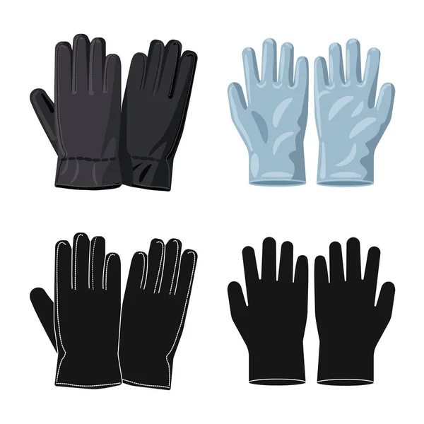 Conception vectorielle de gant et symbole d'hiver. Collection de gants et de matériel stock symbole pour le web . — Image vectorielle