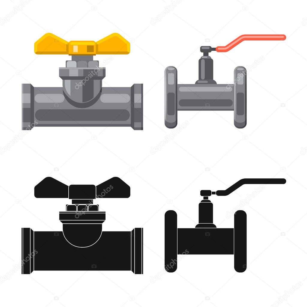 Isolated object of pipe and tube logo. Collection of pipe and pipeline stock vector illustration.