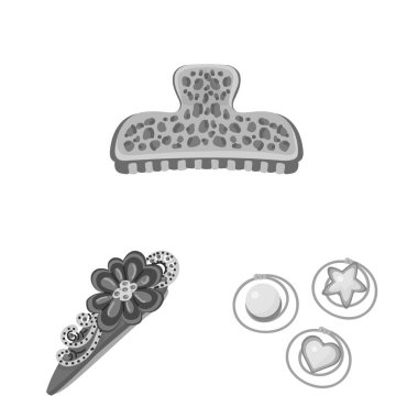 İzole işareti kuaförlük ve hairclip nesne. Güzellik ve moda stok vektör çizim topluluğu.