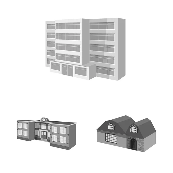 Diseño vectorial de la arquitectura y el icono del patrimonio. Colección de arquitectura e icono de vector de vivienda para stock . — Vector de stock