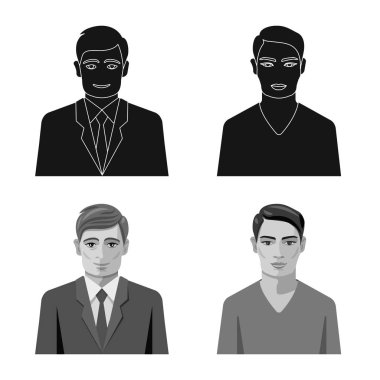 Saç modeli ve meslek simgesi yalıtılmış nesne. Hisse senedi için saç modeli ve karakter vektör simge kümesi.