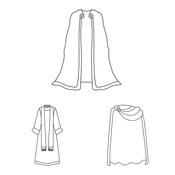Ilustración vectorial de bata y símbolo de prenda. Conjunto de bata y tela símbolo de stock para web . — Archivo Imágenes Vectoriales
