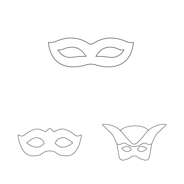 Векторный дизайн маскарада и таинственного символа. Коллекция маскарада и праздничного фондового символа для интернета . — стоковый вектор