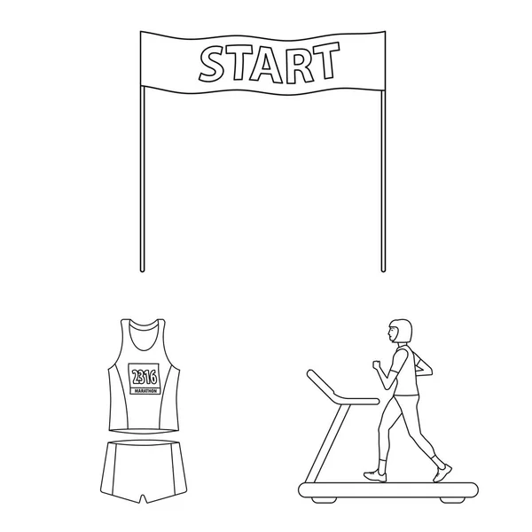 Isolerat objekt av övning och Sprinter ikon. Insamling av motion och maraton vektor ikon för lager. — Stock vektor
