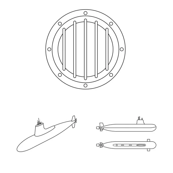 Isolierte Objekt des Bootes und Marine-Symbol. Sammlung von Boot und tiefen Vektor-Symbol für Lager. — Stockvektor