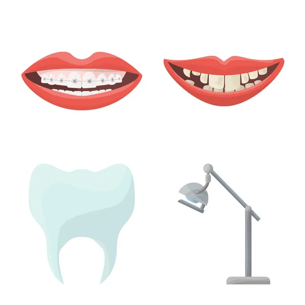 Векторный дизайн логотипа стоматологии и стоматологии. Коллекция стоматологических и стоматологических символов для паутины . — стоковый вектор