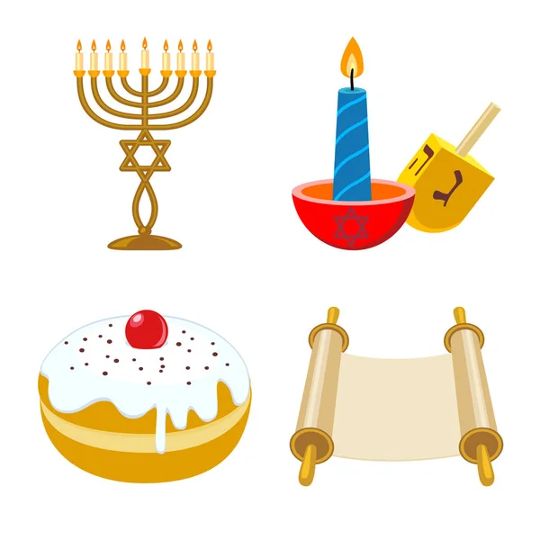 Objeto aislado de hanukkah y símbolo de regalo. Colección de hanukkah y símbolo de stock de felicitación para la web . — Vector de stock