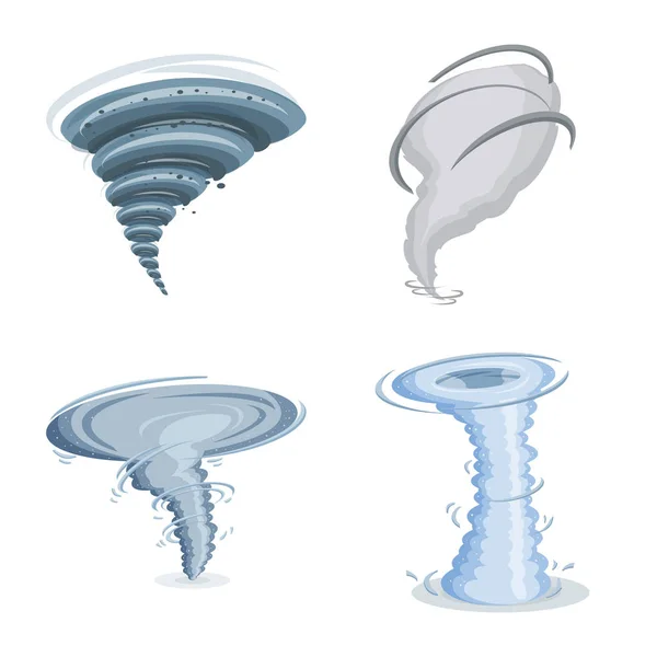 Illustrazione vettoriale di vortice e logo vortice. Raccolta dell'icona del vettore turbine e cicloni per lo stock . — Vettoriale Stock