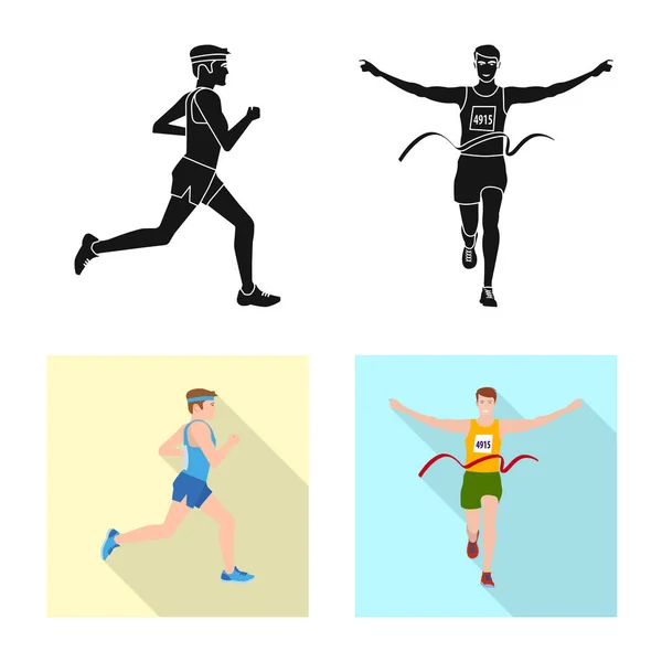 Vector ontwerp van sport en winnaar pictogram. Collectie van sport en fitness aandelensymbool voor web. — Stockvector