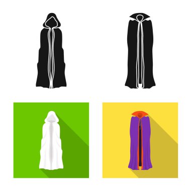 Malzeme ve giyim logo vektör tasarımı. Malzeme ve giysi hisse senedi vektör çizim seti.