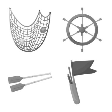 Deniz ve yolculuk simgesi vektör tasarımı. Web için deniz ve denizcilik stok sembolü seti.