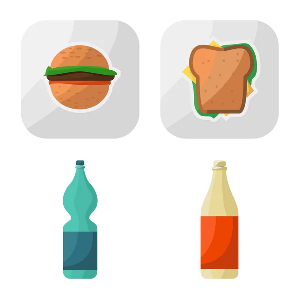 Ilustración vectorial del icono de venta y servicio. Conjunto de vending y snack stock símbolo para web . — Vector de stock