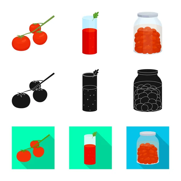 Conception vectorielle de légumes et délicieux symbole. Ensemble d'illustration vectorielle de légumes et de bouillon naturel . — Image vectorielle