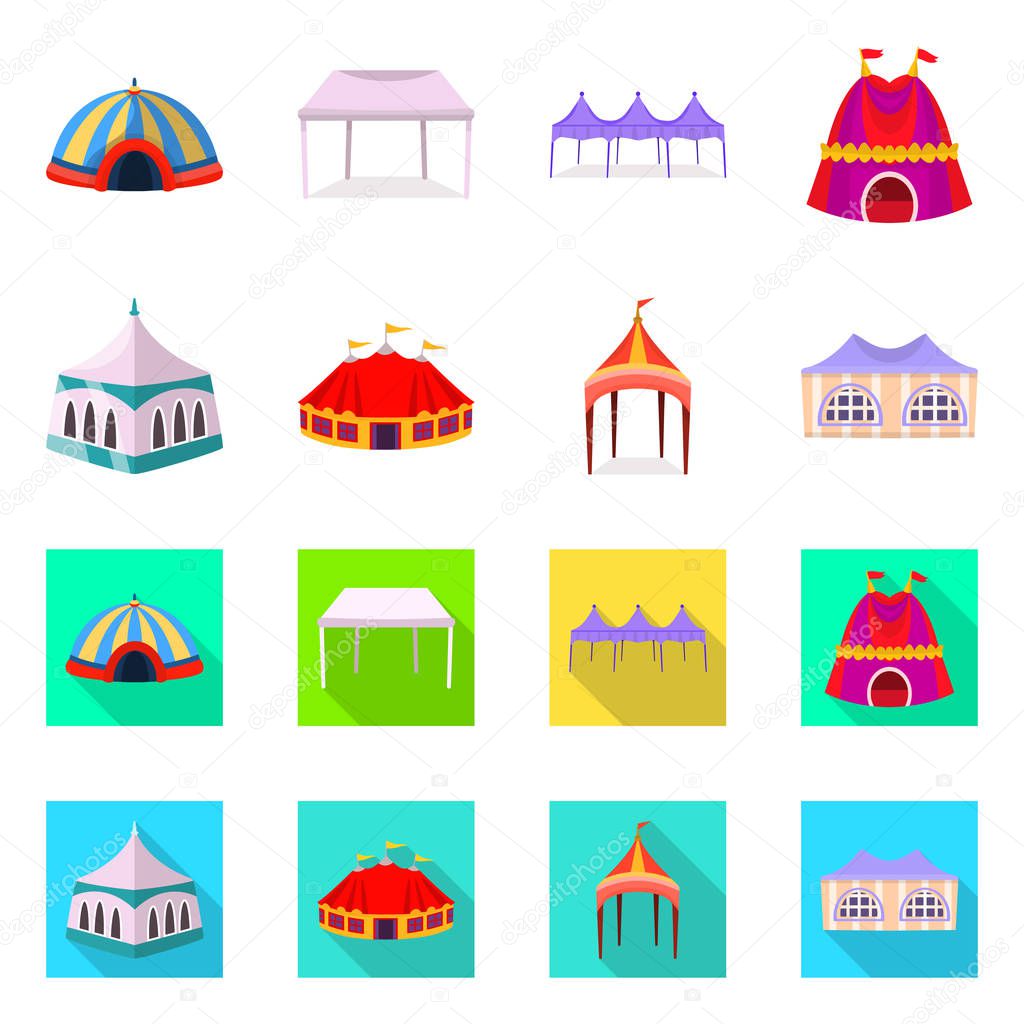 Isolated object of roof and folding symbol. Set of roof and architecture vector icon for stock.