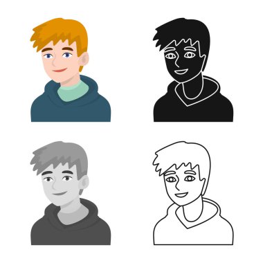 Yüz ve adam simgesivektör tasarımı. Hisse senedi için yüz ve baş vektör simgesinin toplanması.