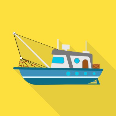 Gemi ve yelkenli logosu vektör tasarımı. Web için gemi ve kargo stok sembolü seti.