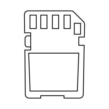 Kartın ve microsd logosunun izole nesnesi. Kart ve veri stok vektör çizimi seti.