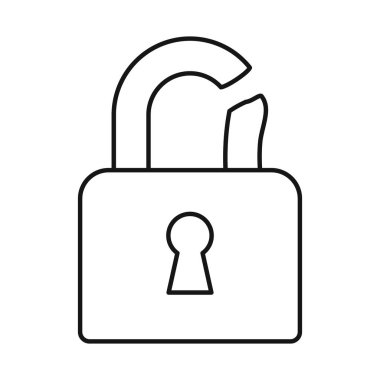 Asma kilit ve çatlak simgesinin vektör tasarımı. Asma kilit ve güvenlik stok vektör illüstrasyon seti.