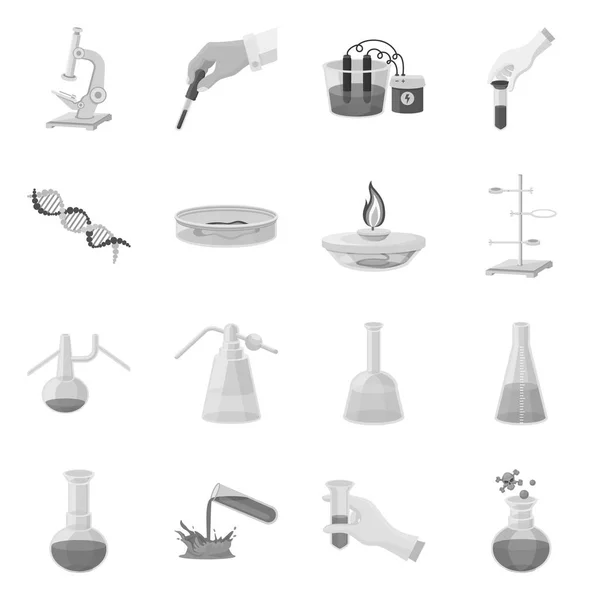 Vector illustratie van laboratorium en medisch teken. Collectie van laboratorium en apotheek Stock vector illustratie. — Stockvector