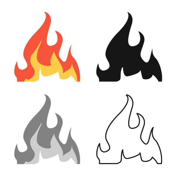 Objeto isolado de ícone de chama e fogueira. Coleção de chama e ilustração do vetor de estoque quente . —  Vetores de Stock