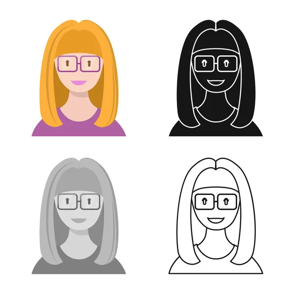 Objeto aislado de signo de rostro y mujer. Conjunto de cara y esposa símbolo de stock para la web . — Vector de stock